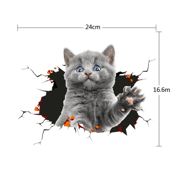 4 PCS 3D Simulation Animal Personality Car Stickers Glass Car Door Scratches Decorative Occlusion Stickers(Cat Style 1)