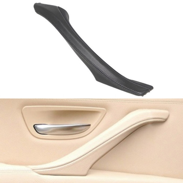 Car Leather Right Side Inner Door Handle Assembly 51417225854 for BMW 5 Series F10 / F18 2011-2017(Black)