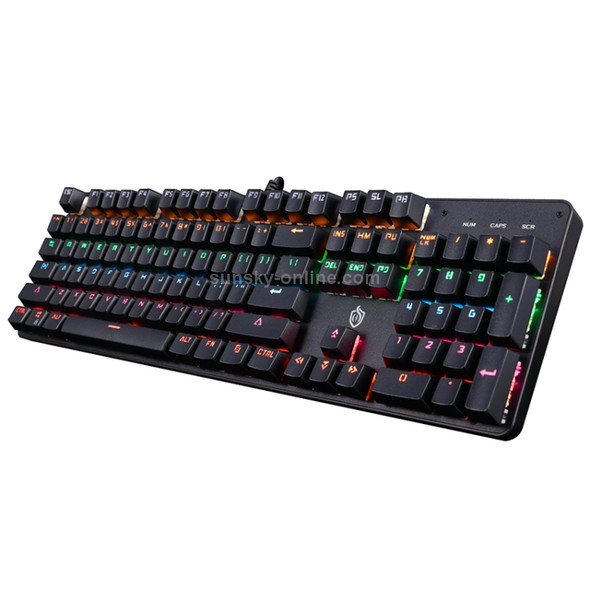 MSEZ HJK910-10 104-keys Dual-color Keycap Colorful Backlit Wired Mechanical Gaming Keyboard, Support Autonomous Shaft Change, Cable Length: 16cm(Black)