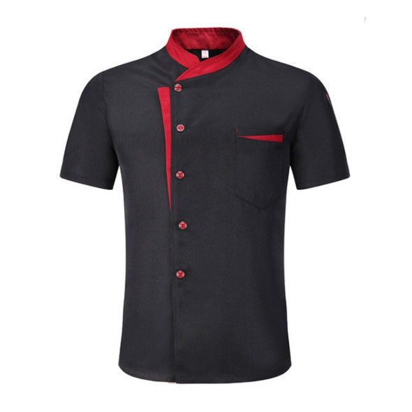 Spliced Chef Cooking Workwear  Catering Restaurant Coffee Shop Waiter Uniforms, Size:XXXL(Black)