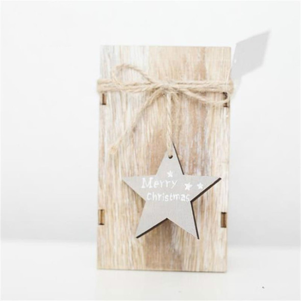 2 PCS Creative Christmas Mini Wooden Candlestick Christmas Home Decoration Desktop Decoration, Size:L