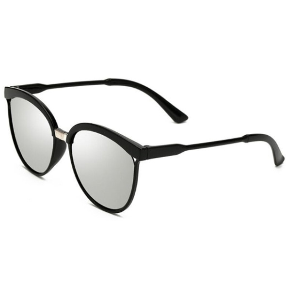 Cat Eye Sunglasses Retro Oversized Color Lens Sun Glasses(Silver Lens)