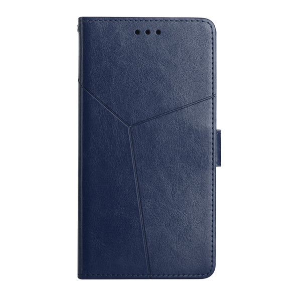 For Huawei P40 Pro Y Stitching Horizontal Flip Leather Phone Case with Holder & Card Slots & Wallet & Photo Frame(Blue)