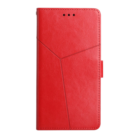 For Huawei P30 Y Stitching Horizontal Flip Leather Phone Case with Holder & Card Slots & Wallet & Photo Frame(Red)