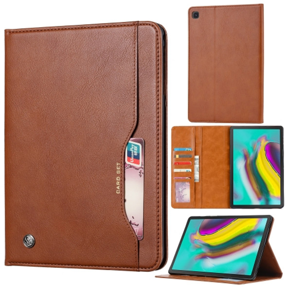 Knead Skin Texture Horizontal Flip Leather Case for Galaxy Tab A 8.0 (2019)  T290 / T295, with Photo Frame & Holder & Card Slots & Wallet(Brown)