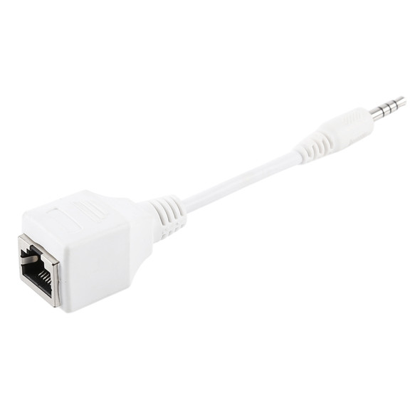 CAT5 RJ45 Socket to 3.5mm 4 Pole Male Plug Audio Ethernet LAN Network Adapter, Total Length: about 13cm