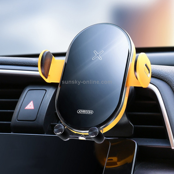 JOYROOM JR-ZS200 Hornet Series Qi Standard Air Outlet Wireless Induction Charging Car Bracket (Yellow)