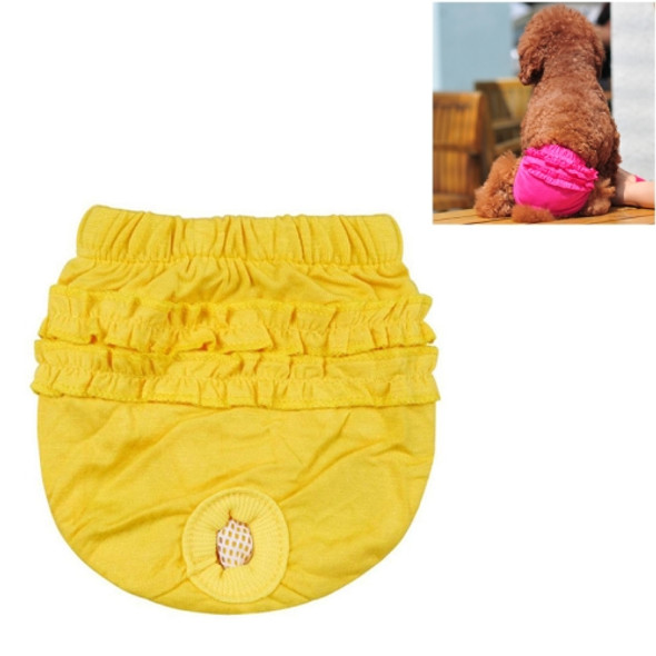 Pet Dog Panty Brief Sanitary Pants Clothing Pet Supplies, Size:M(Yellow)