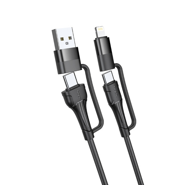 hoco U101 4 in 1 Charging Data Cable, Cable Length: 1.2m(Black)