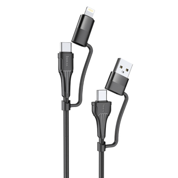 hoco U101 4 in 1 Charging Data Cable, Cable Length: 1.2m(Black)