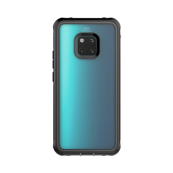 For Huawei Mate 20 Pro Waterproof Dustproof Shockproof Transparent Acrylic Protective Case(Black)