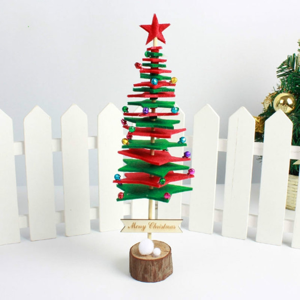 2 PCS Christmas DIY Non-woven Christmas Tree desktop Decoration Supplies(Red Green)