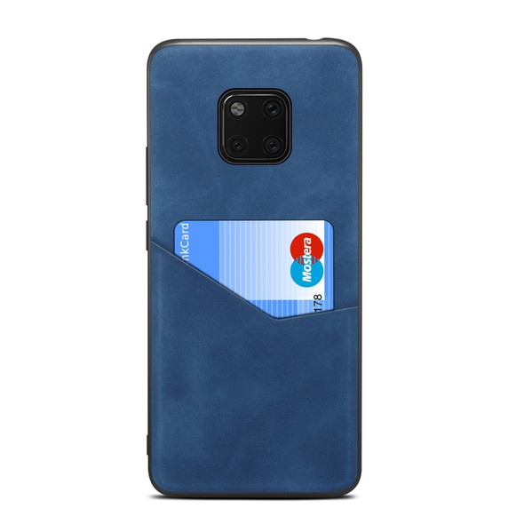 For Huawei Mate 20 Pro Skin Feel PU + TPU Protective Case with Card Slot(Blue)