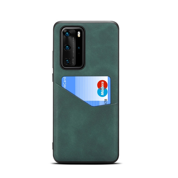 For Huawei P40 Pro Skin Feel PU + TPU Protective Case with Card Slot(Green)