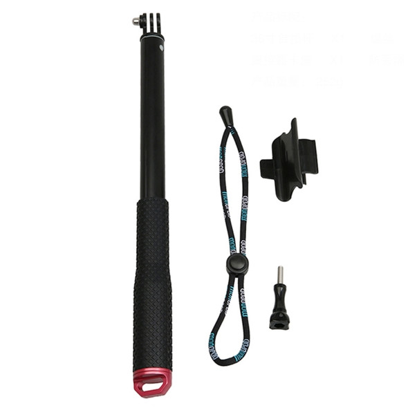 Handheld Aluminium Extendable Pole Monopod with Screw & Strap & Remote Control Buckle for GoPro HERO5 Session /5 /4 Session /4 /3+ /3 /2 /1, Xiaoyi Sport Cameras, Adjustment Length: 36-110cm(Red)