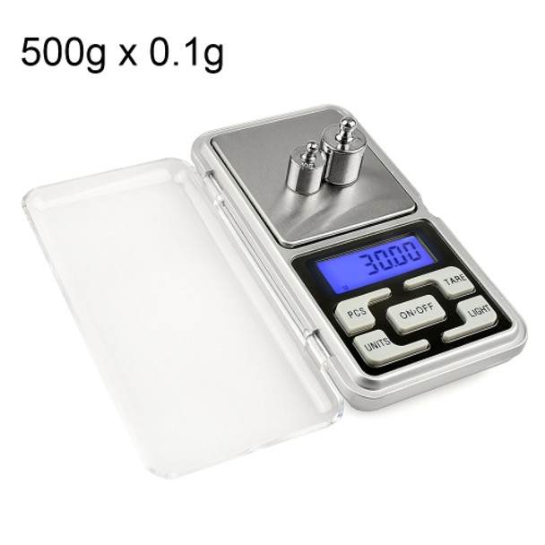 MH-100 500g x 0.1g High Accuracy Digital Electronic Portable Mini Pocket Scale Mobile Phone Weighing Scale Balance Device with 1.6 inch LCD Screen
