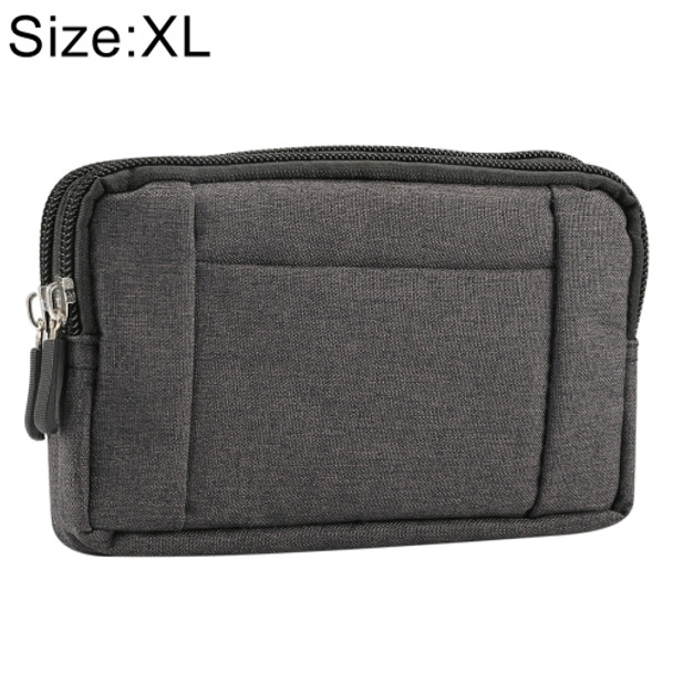 Sports Denim Universal Phone Bag Waist Bag for 6.4~6.5 inch Smartphones, Size: XL (Black)