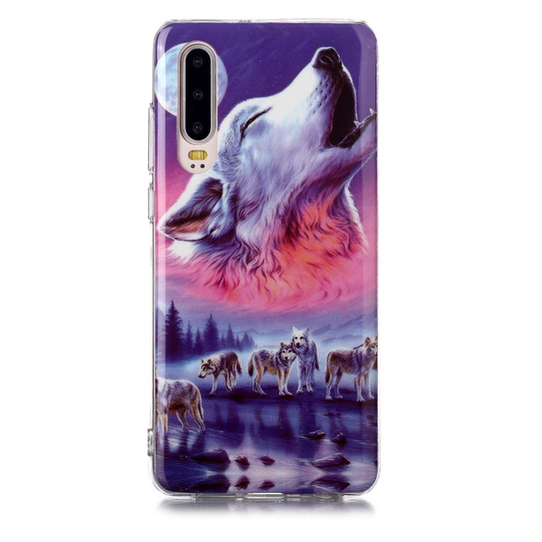 For Huawei P30 Luminous TPU Soft Protective Case(Seven Wolves)