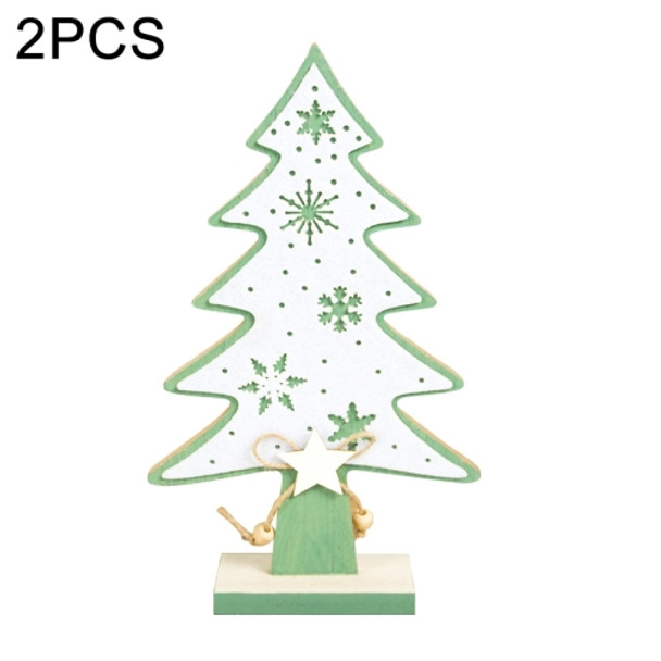 2 PCS Pendulum Felt Snowflake Wooden Christmas Tree Ornaments Creative Christmas Decorations, Size:Large(Green)