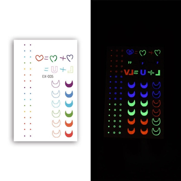 10 PCS Waterproof Color Luminous Tattoo Sticker Face Sticker(EX-005)