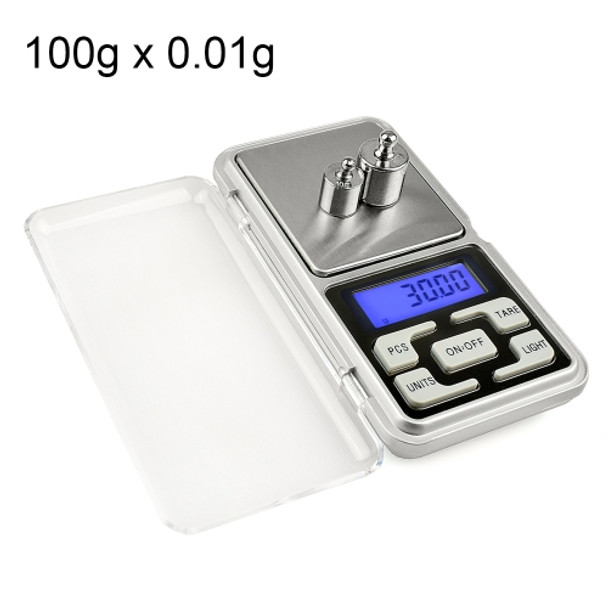 MH-100 100g x 0.01g High Accuracy Digital Electronic Portable Mini Pocket Scale Mobile Phone Weighing Scale Balance Device with 1.6 inch LCD Screen