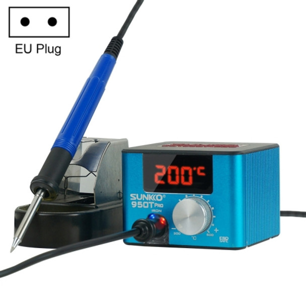 SUNKKO 950T Pro 75W Electric Soldering Iron Station Adjustable Temperature Anti Static, EU Plug(Blue)