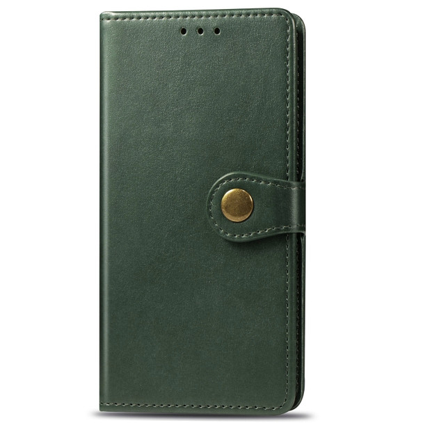 Retro Solid Color Leather Buckle Mobile Phone Protection Leather Case with Lanyard & Photo Frame & Card Slot & Wallet & Bracket Function for Xiaomi 9T / 9T Pro / Redmi K20 / Redmi K20 Pro(Green)