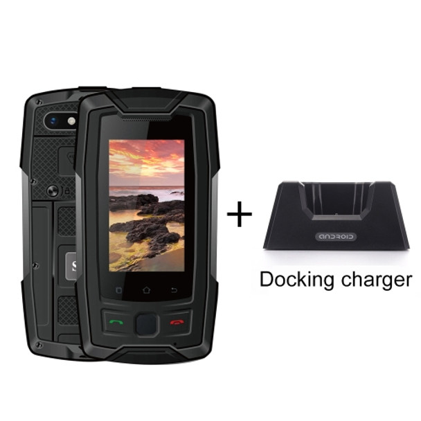 SERVO X7 Plus Rugged Phone, 2GB+16GB, IP68 Waterproof Dustproof Shockproof, Front Fingerprint Identification, 2.45 inch Android 6.0 MTK6737 Quad Core 1.3GHz, NFC, OTG, Network: 4G, Support Google Play, with Docking Charger (Black)