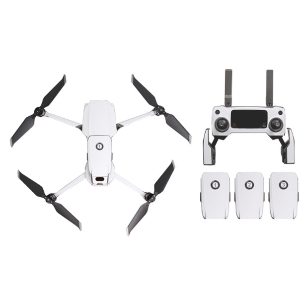 Sunnylife Carbon Fiber Waterproof All-surround 3D PVC Sticker Kit for DJI Mavic 2 Pro / Zoom Drone Quadcopter(White)