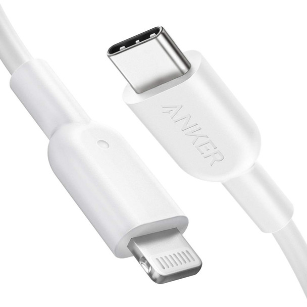 ANKER PowerLine II USB-C / Type-C to 8 Pin MFI Certificated Charging Data Cable for iPhone XS Max / XS / XR / X / 8 Plus / 8, Length: 0.9m(White)