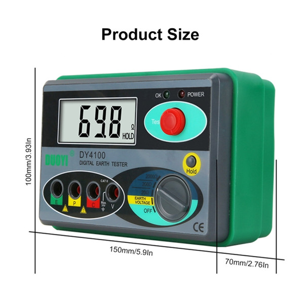 DUOYI DY4100 Car High-precision Digital Ground Resistance Meter Resistance Tester