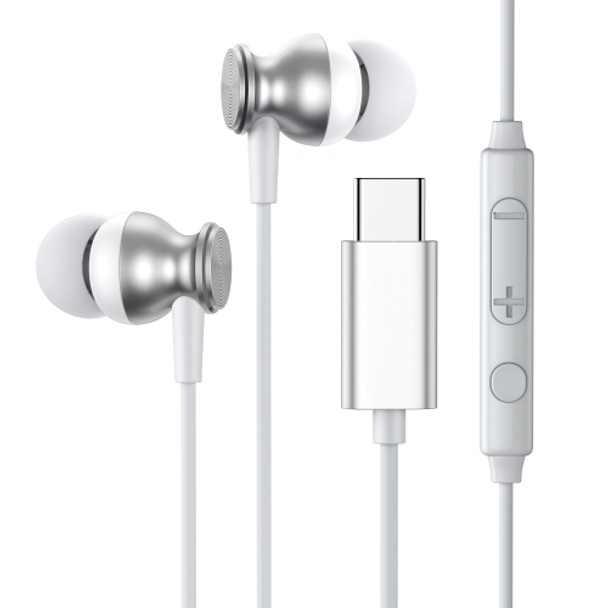 JOYROOM JR-EC04 Type-C In-ear Wired Control Earphone with Mic, Cable Length: 1.2m(White)