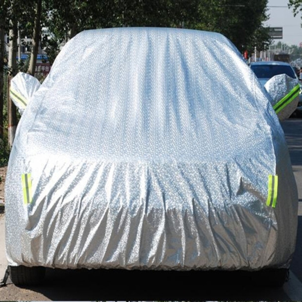 Aluminum Film PEVA Cotton Wool Anti-Dust Waterproof Sunproof Anti-frozen Anti-scratch Heat Dissipation SUV Car Cover with Warning Strips, Fits Cars up to 4.7m(183 inch) in Length