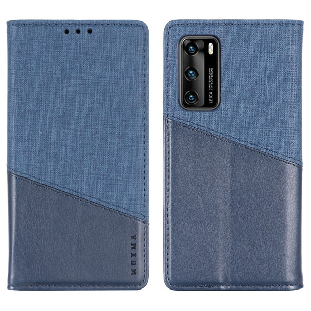 For Huawei P40 MUXMA MX109 Horizontal Flip Leather Case with Holder & Card Slot & Wallet(Blue)