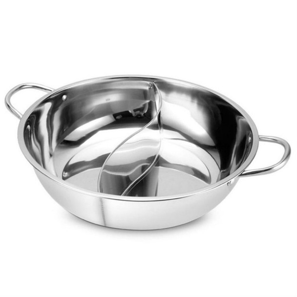 2 PCS Stainless Steel Hot Pot Thicken Miso Hot Pot Two Ear Two Pot, Size:28cm