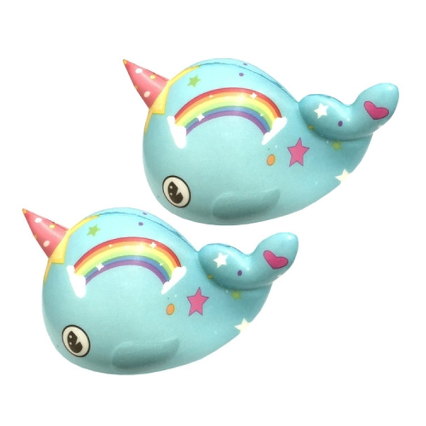 2 PCS TTPU1210 Color Printing Whale Slow Rebound Decompression Toy(Blue)