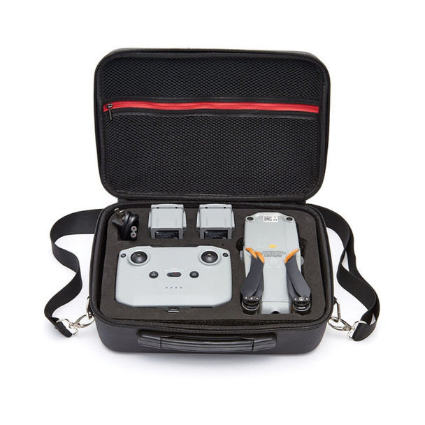 Portable Single Shoulder Storage Travel Carrying PU Cover Case Box for DJI Air 2S(Black + Black Liner)