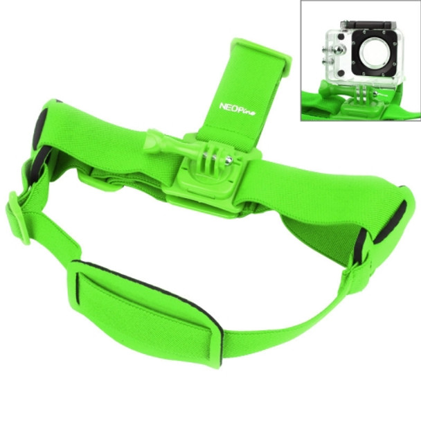 NEOpine GHS-2 Adjustable Action Camera Fixed Head Strap for GoPro HERO10 Black / HERO9 Black / HERO8 Black / HERO7 /6 /5 /5 Session /4 Session /4 /3+ /3 /2 /1, Insta360 ONE R, DJI Osmo Action and Other Action Camera(Green)