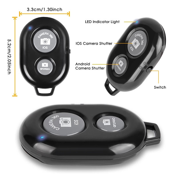 BRCMCOM Chip Universal Bluetooth 3.0 Remote Shutter Camera Control Self-timer(Black)