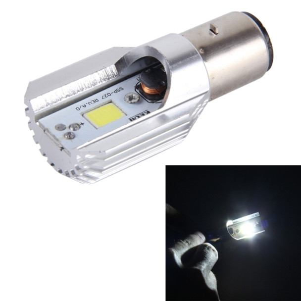 BA20D 5W 400lm 6000K COB LEDs Motorcycle Headlight Lamp, DC 9-80V(White Light)