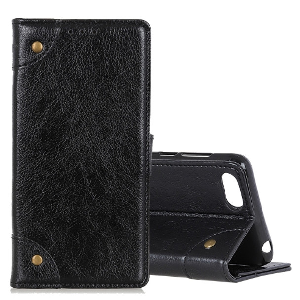For Alcatel 1V (2019) Copper Buckle Nappa Texture Horizontal Flip Leather Case with Holder & Card Slots & Wallet(Black)
