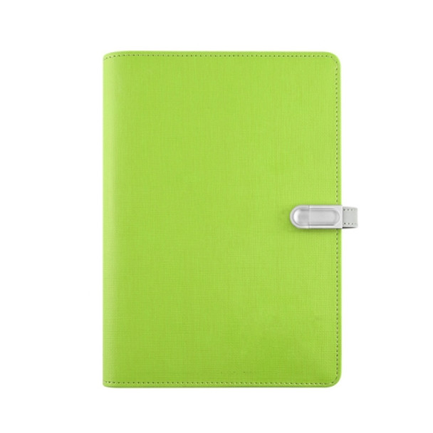 A5 Three-Dimensional Leather Pattern Notebook Set With 16GB U Disk, Specification: U Disk Style(Light Green)