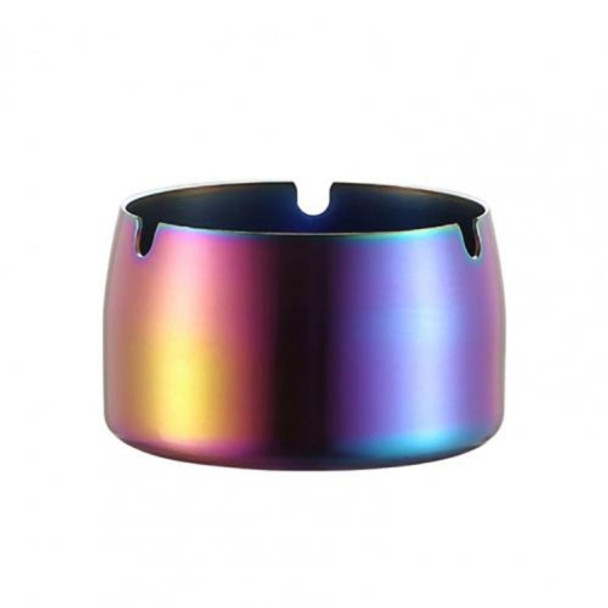 Thickened Stainless Steel Ashtray Windproof And Drop-Proof Ashtray, Specification: Small(Colorful)