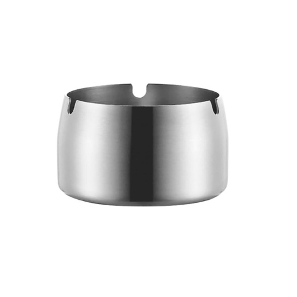 Thickened Stainless Steel Ashtray Windproof And Drop-Proof Ashtray, Specification: Small(Natural Color)