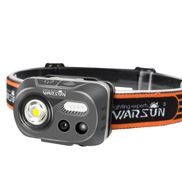 Warsun W08 Induction Bright Night Fishing Headlight Outdoor Rechargeable Head-Mounted LED Light(Gray)