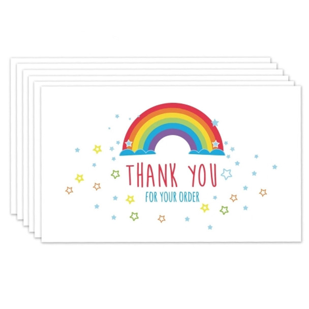 200 PCS Coated Paper Thank You Card Gift Card Packaging English Card(Q11)