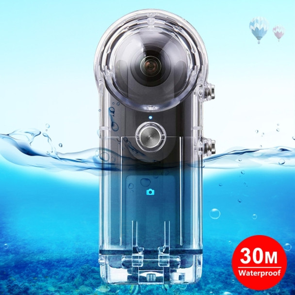 PULUZ 30m Underwater Waterproof Housing Protective Case for Ricoh Theta S / Theta V / Theta SC 360, with Buckle Basic Mount & Screw