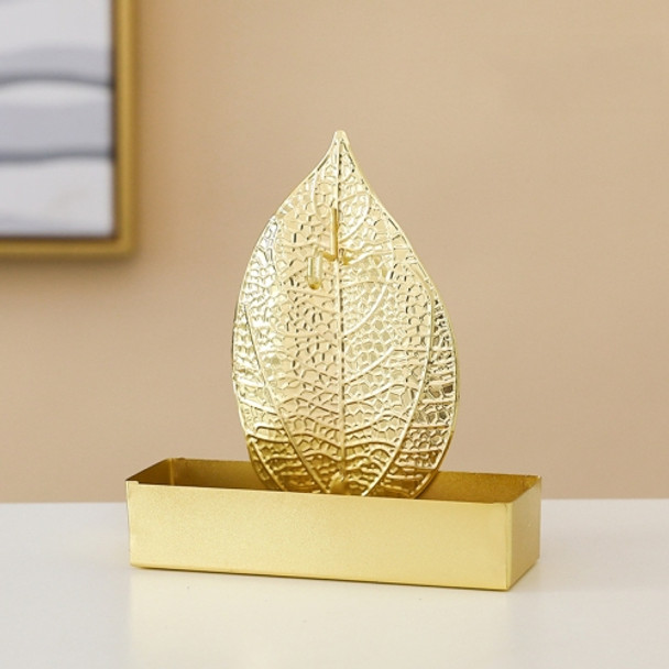 2 PCS CK1662 Wrought Iron Mosquito-Repellent Incense Holder With Ash Sandalwood Box Not Leaking Ash Aroma Diffuser, Specification: Camellia Leaf Gold