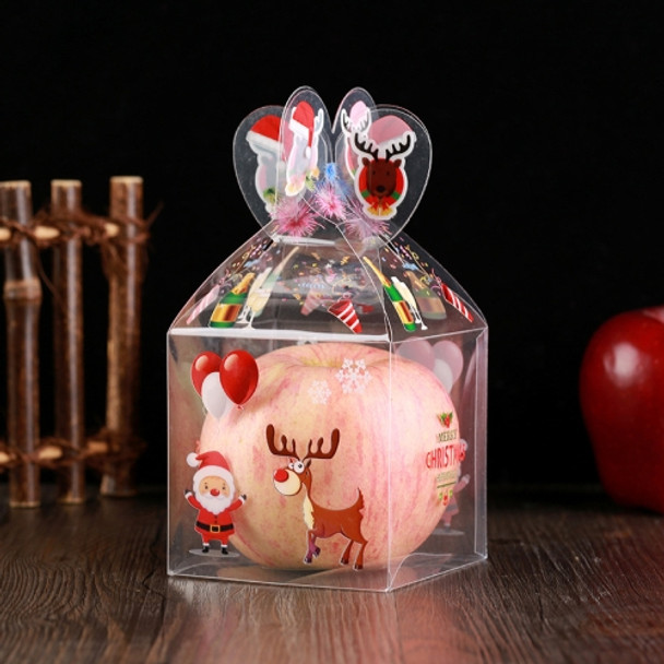 20 PCS PET Transparent Christmas Gift Box Christmas Eve Apple Box(Deer)