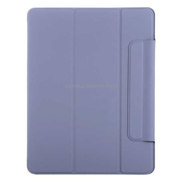 Horizontal Flip Ultra-thin Double-sided Clip Fixed Buckle Magnetic PU Leather Tablet Case With Three-folding Holder & Sleep / Wake-up Function For iPad Pro 12.9 inch (2020)(Purple)